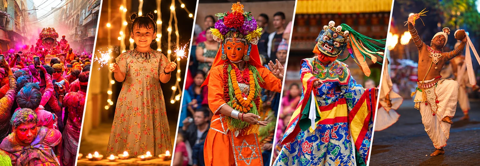 Holi et Diwali en Inde, célébrations au Népal, au Bhoutan et au Sri Lanka